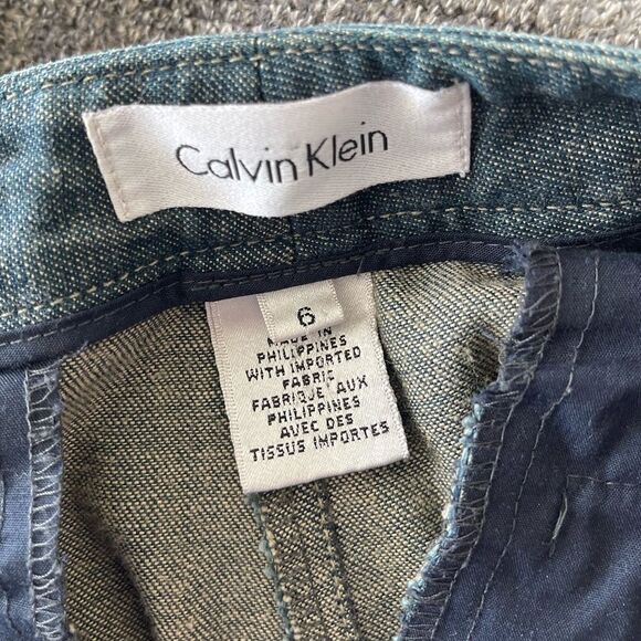 Calvin Klein Denim Cotton Trousers size 6 - Picture 2 of 7